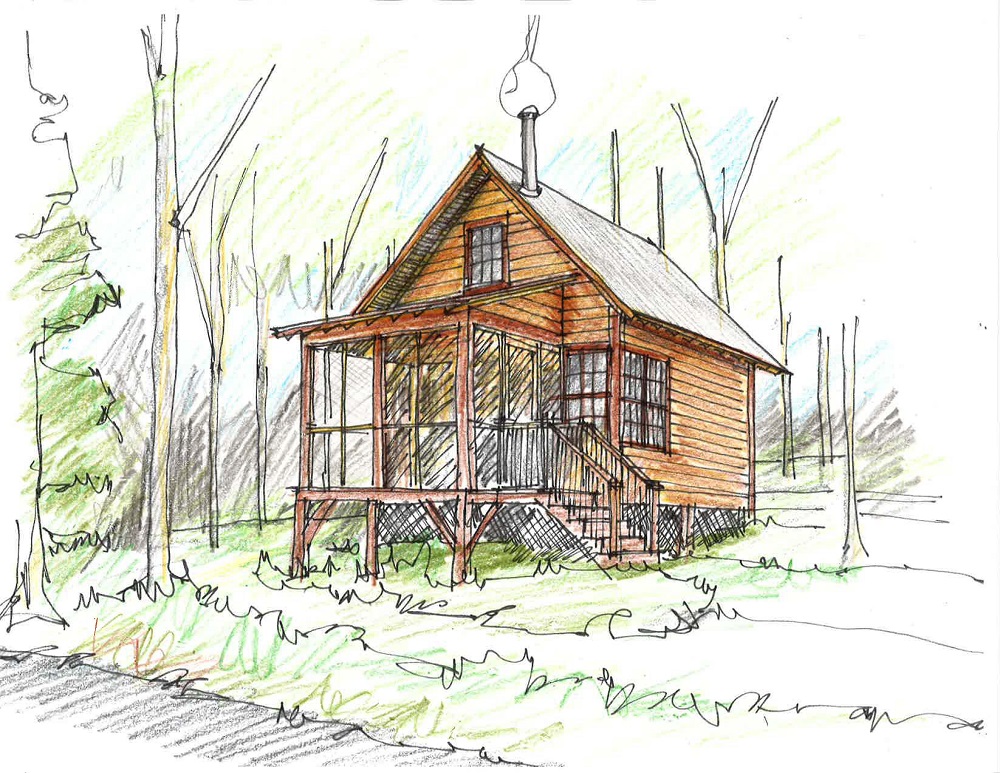 Beaver Dam Cabin Sketch